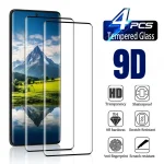 4Pcs 9D Full Cover HD Glass Motorola Moto Edge 60 50 Fusion Curved Screen
