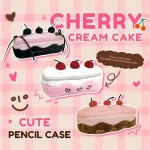 New Plush Cherry Cake Pen Bag Large Capacity Pencil Case Students Multifunction Stationery Bag For School Office Bangladesh (New)