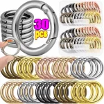 30/10pcs Metal O Ring Spring Clasps for DIY Jewelry Openable Round Carabiner Keychain Bag Clips Hook Dog Chain Buckles Connector Bangladesh (New)