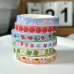Cute Tomato Deco Washi Tape Kawaii Four-leaf Clover Masking Tape with release paper Washi Tape with Sand-Coated Shimmer Film Bangladesh (New)