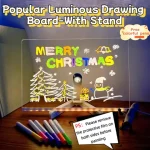 Attached With 7 Colorful Pens Light Up Acrylic Message Board Rewritable DIY Children's Glowing Drawing Board Message Lamp 2026 Bangladesh (New)