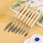 7pcs/set Stainless Steel Oil Painting Knives Artist Crafts Spatula Palette Knife Oil Painting Mixing Knife Scraper Art Tools Set Bangladesh (New)