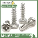 100pcs Nickel-Plated Carbon Steel M1 M1.2 M1.4 M1.7 M2 M3 M4 M5 Cross Recessed Round Head Self-Tapping Screw YB845 Bangladesh (New)