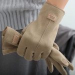Winter Keep Warm Touch Screen Plus Velvet Inside Suede Mens Gloves Fashion Simple Solid Thicken Man Outdoor Cycling Drive Bangladesh (New)