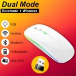 Dual Mode Rechargeable Wireless Mouse Bluetooth 5.0 2.4 GHz Optical Wireless Mouse 1600DPI Bangladesh (New)