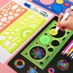 Geometry Spirograph Drawing Stencils Set Painting Template Art Crafts Creative Kids Educational Toy Variety of Flowers Ruler Bangladesh (New)