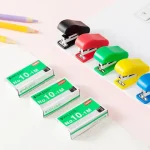 Mini Stapler Set for Office and School Manual Paper Book Binding with Random Color Staples Stationery for Binding Bangladesh (New)