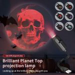 Halloween Led Projection Night Light Pumpkin Ceiling Wall Lamp USB Moon Projector Christmas Atmosphere Mood Light Room Decor Bangladesh (New)