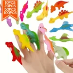 10/100pcs Dinosaur Finger Catapult Decompression Toy TPR Turkey Finger Slingshot for Kids Birthday Party Favors Goodie Bag Bangladesh (New)