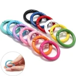 5Pcs/Lot 21 Colors Metal O Ring Spring Clasp Openable Round Carabiner Keychain Clips Hook Dog Chain DIY Jewelry Buckle Connector Bangladesh (New)