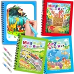 1PC Magic Coloring Books with Refillable Water Pen Reusable Water Drawing Books for Children Birthday Christmas New Year Gifts Bangladesh (New)