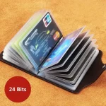 Business Card Holder Anti-theft ID Credit Card Holder Fashion Women's 24 Cards Slim PU Leather Pocket Case Coin Purse Wallet Bangladesh (New)