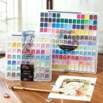 Gifts 12/24/35/48Color Pearlescent Solid Watercolor Paint DIY Multifunctional Painting Paint Painting Tool Set Watercolor Sets Bangladesh (New)
