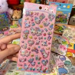 Pink Blue Rabbit Panda Three-Dimensional Bubble Cotton Square Block Sticker Diy Notebook Phone Case Camera Girl Birthday Gift Bangladesh (New)