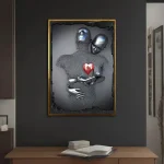 Canvas Prints Abstract Metal Figure Statue Art Canvas Painting Romantic Wall Picture Modern Living Room Home Decor Poster Print Bangladesh (New)