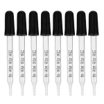 20pcs 1ml Straight Glass Dropper Glass Pipette Dropper Pipet With Scale Line (1ml Straight + Rubber ) Bangladesh (New)