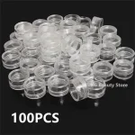 50/100pcs 2.5ml Cosmetic Bottles Containers Transparent Pot Sample Clear Cream Jar For Nail Arts Small Clear Can Tin For Balm Bangladesh (New)
