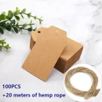 100pcs Small Gift Price Tag/Kraft Paper Hang Tags Wedding/Birthday Party Decoration /Jewelry Price Tag Bangladesh (New)