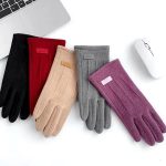 Women Autumn Winter Keep Warm Touch Screen Thin Cashmere Gloves Cycling Drive Fashion Elegant Letter Mark Windproof Bangladesh (New)