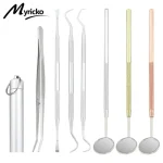 Dental Mirror Stainless Steel Dental Instrument Dentist Tool Set Probe Tooth Care Kit Tweezer Hoe Sickle Scaler Bangladesh (New)