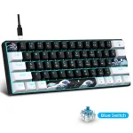 60% Mechanical Keyboard, Gaming Keyboard With Blue Switches And Sea Blue Backlit Small Compact Bangladesh (New)