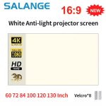 Salange Projector Screen White Grid Anti Light Curtain High Brightness 100 130 Inch 16:9 Portable 4K HD Fabric Cloth for Beamer Bangladesh (New)