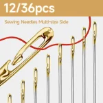 12/36PCS Sewing Needles Multi-size Side Opening Stainless Steel Darning Sewing Household Hand Tools Sewing Tools and Accessoires Bangladesh (New)