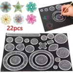 22pcs Spirograph Drawing Toys Set Geometric Ruler Mathematical Roulette Drawing Tools Learning Painting Puzzle Toys Art Tool Bangladesh (New)