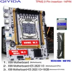 Qiyida X99 motherboard set LGA2011 3 Xeon E5 2620 V3 DDR4 16GB REGECC memory USB3.0 NVME M.2 NGFF WiFi SATA3.0 Server TPM2.0 K9S Bangladesh (New)