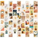 50pcs Postcard Set: Abstract Art Sketch Picture Collection for Bedroom Room Decoration, Aesthetic Abstract Art Wall Decor Bangladesh (New)