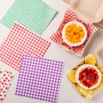 100Pcs Greaseproof Paper Liners Sandwich Wrapping Paper 7 Colors Wax Paper Sheets For BBQ Picnic Festival Party Fast Food Bangladesh (New)