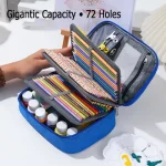 72 Holes Colored Lead Pencils Storage Bag Black Red Colors Large Capacity Case Box Holder School Supplies Stationery Student Bangladesh (New)