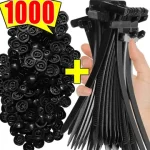 100-1000pcs Nylon Cable Tie Buckle Self-Locking Zip Ties Plastic Car Fasteners Car Body Fixed Clips Accessories for Car Repair Bangladesh (New)