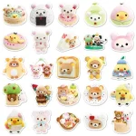 54PCS Rilakkuma Kawaii Stickers Boys Girls Cute Art Supplies Korean Stationery Decorations Sticker Book Decoration Party Gifts Bangladesh (New)