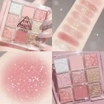 Snow Sequin 9-Color Eye Shadow Palette Glitter Snowflake Diamond Pink Eye Shadow Korean Charming Contour Eyes Make Up Palette Bangladesh (New)
