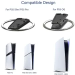 Portable Metal Vertical Stand for PS5 & PS5 Slim Digital Disk Version Anti-Slip Base Holder for Playstation 5 Pro Game Console Bangladesh (New)
