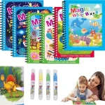 Kids Graffiti Coloring Water Picture Book Sensory Early Education Puzzle Drawing Toy Ocean Dinosaur Animal Water Drawing Picture Bangladesh (New)