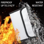 Bisofice Fireproof Document Bag Zipper Closure Cash Safe Storage Waterproof Pouch with Sticky Strip for Certificates Money Cards Bangladesh (New)