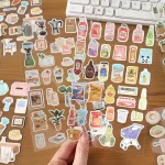 Journamm Cartoon Daily Necessities Stickers DIY Scrapbooking Art Collage Junk Journal Decor Sticker Stationery Bangladesh (New)
