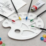 Multi-Well Plastic Paint Palette with Thumb Hole - Artist Mixing Palette for Watercolor, Acrylic & Oil Painting Bangladesh (New)