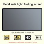 Foldable and portable projection screen, metal anti light 30-133 inches, suitable for low lumen projectors and high-definition Bangladesh (New)