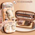 3D Capybara Pencil Case Drop Resistant Waterproof Student School Supplies Large Capacity Multifunctiona Pen Pouch Stationery Bangladesh (New)