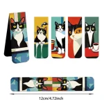 5PCS Simple and Fun Cat Magnetic Bookmarks Reading Book Pages Marking Student Decoration Page Marking Cards Bangladesh (New)