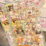 5sheets Rilakkuma Waterproof Cutting film sticker Hand account materials Water cup Desktop decoration children DIY Card stickers Bangladesh (New)