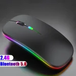 Bluetoooth 5.0 Wireless Mouse With USB Rechargeable RGB Light For Laptop Computer PC Macbook Gaming Mouse 2.4GHz 1600DPI Bangladesh (New)