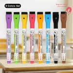 1/8PCS Magnetic Whiteboard Markers Erasable Liquid Chalk Markers with Eraser Water-base Ink Quick Drying Office Supplies Bangladesh (New)