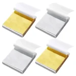 100pcs Imitation Gold Silver Foil Paper Sheets Leaf For Art Gilding Crafting Painting Furniture Drip Glue Decoration 3.15"x3.35" Bangladesh (New)