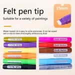 Erasable Liquid Chalk Marker 15mm Tip Colored Liquid Chalk Pen For Advertising LED Board Glass Window and Art Project 896C Bangladesh (New)