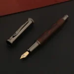 1pc wood Fountain Pen Tiger skin pattern Gun Grey Stationery Office School Supplies new ink pen Bangladesh (New)