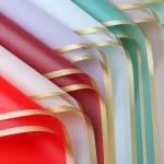 10 Sheet Half Transparent Flower Wrap Paper Golden Border Waterproof Bouquet Wrapping Materials Perfect for School Craft Project Bangladesh (New)